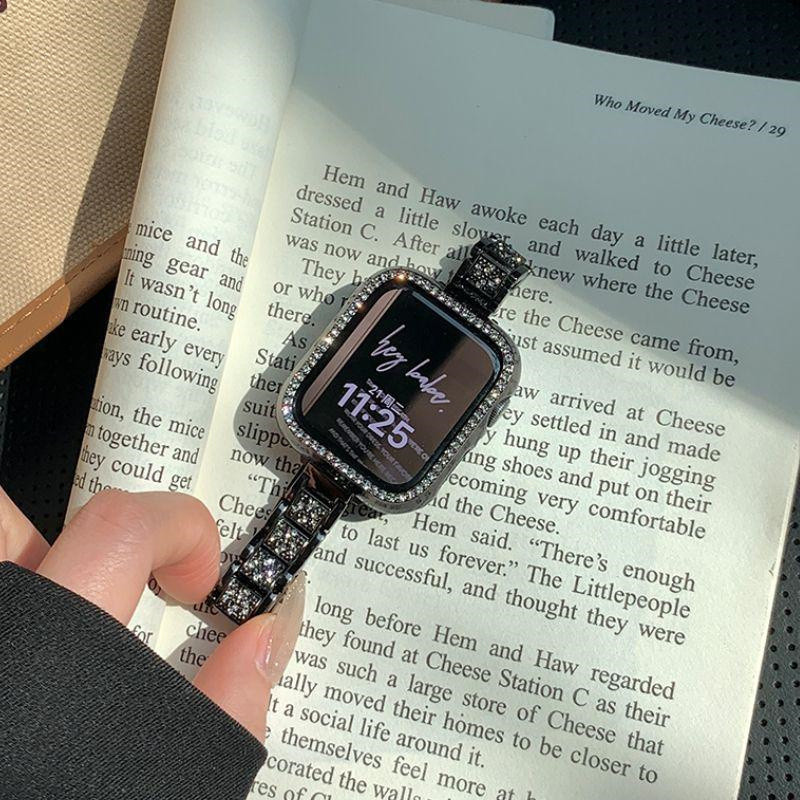 Sparkling Diamond Ladies Luxury Fine Items สายโลหะกรณี Series 10 46 มม.40 มม.41 มม.42 มม.44 มม.45 มม.38 มม.49 มม.Iwatch Series สําหรับ Iwatch 10 9 8 7 SE 6 5 4 3