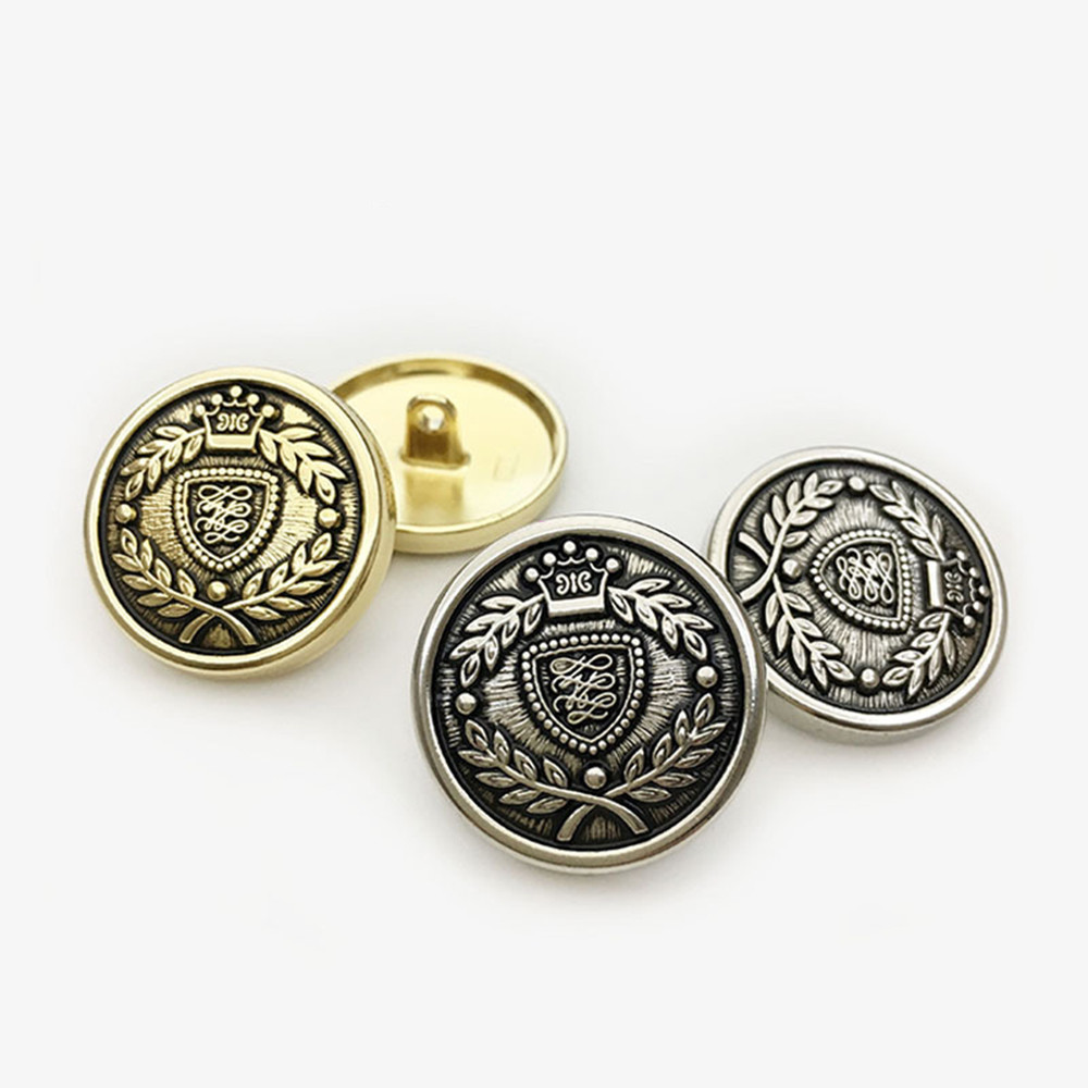 10ชิ้น/เซ็ตแฟชั่นข้าวสาลีโล่มงกุฎออกแบบรอบปุ่มโลหะวินเทจเสื้อสูทเสื้อเสื้อกันหนาวเสื้อถักตกแต่งปุ่ม - รูปที่ 2