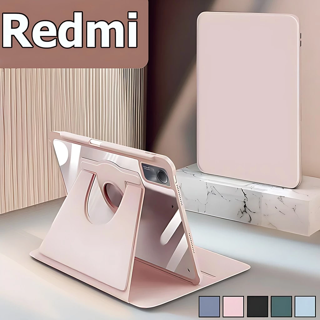 เคส Redmi Pad SE 11นิ้ว Redmi Pad2 /Pad 10.61 Case Redmi Pad pro 12.1 360 ° Rotation วัสดุอะคริลิค Magnetic Case - Auto WakeUp/Slee