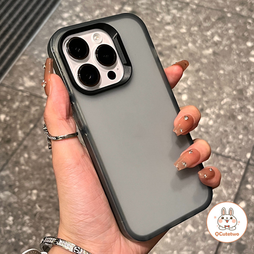 Simple Translucent Matteเคสโทรศัพท์สําหรับIphone 11 15 14 13 12 Pro MAX 14 15 Plus XS MAX XR 7 8 Plusหนาเลนส์กรอบAnti-Scratchนุ่มโทรศัพท์ปกหลัง