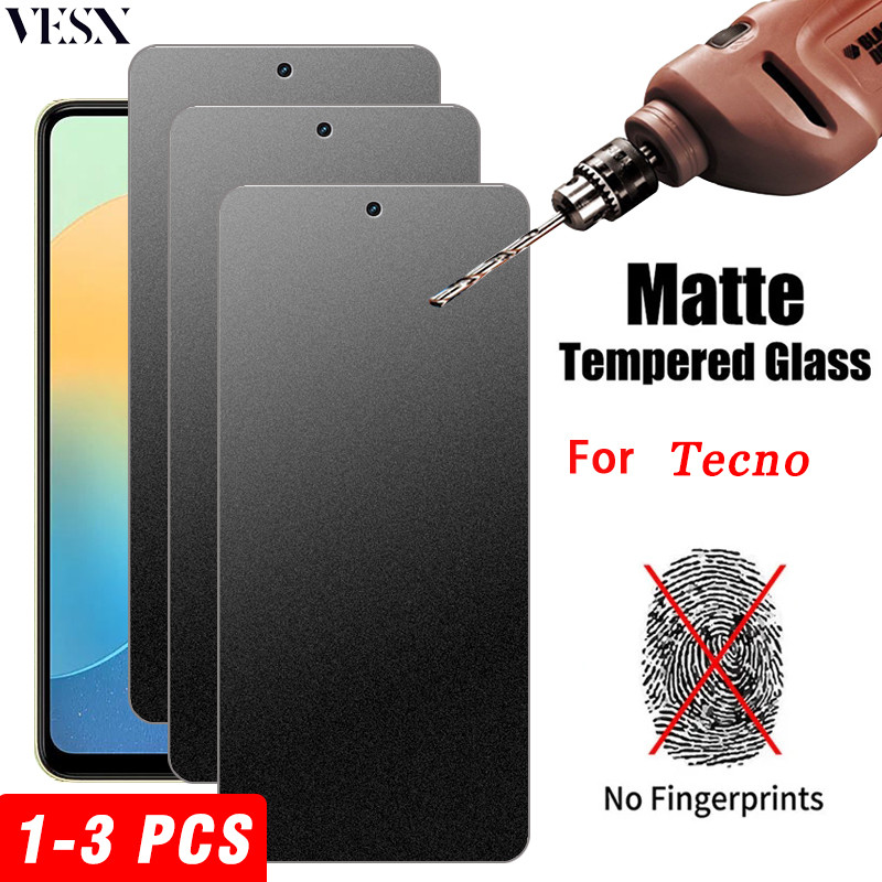 ฟิล์มกระจกด้าน ใช้สำหรับ ช่วยลดรอยนิ้วมือ Tecno Camon 30 20 Premier 19 Spark 30C 20 20C 10 10C Go 1 Pova 6 Neo 5 4 Pro 4G 5G 2020 2021 2022 2023 2024