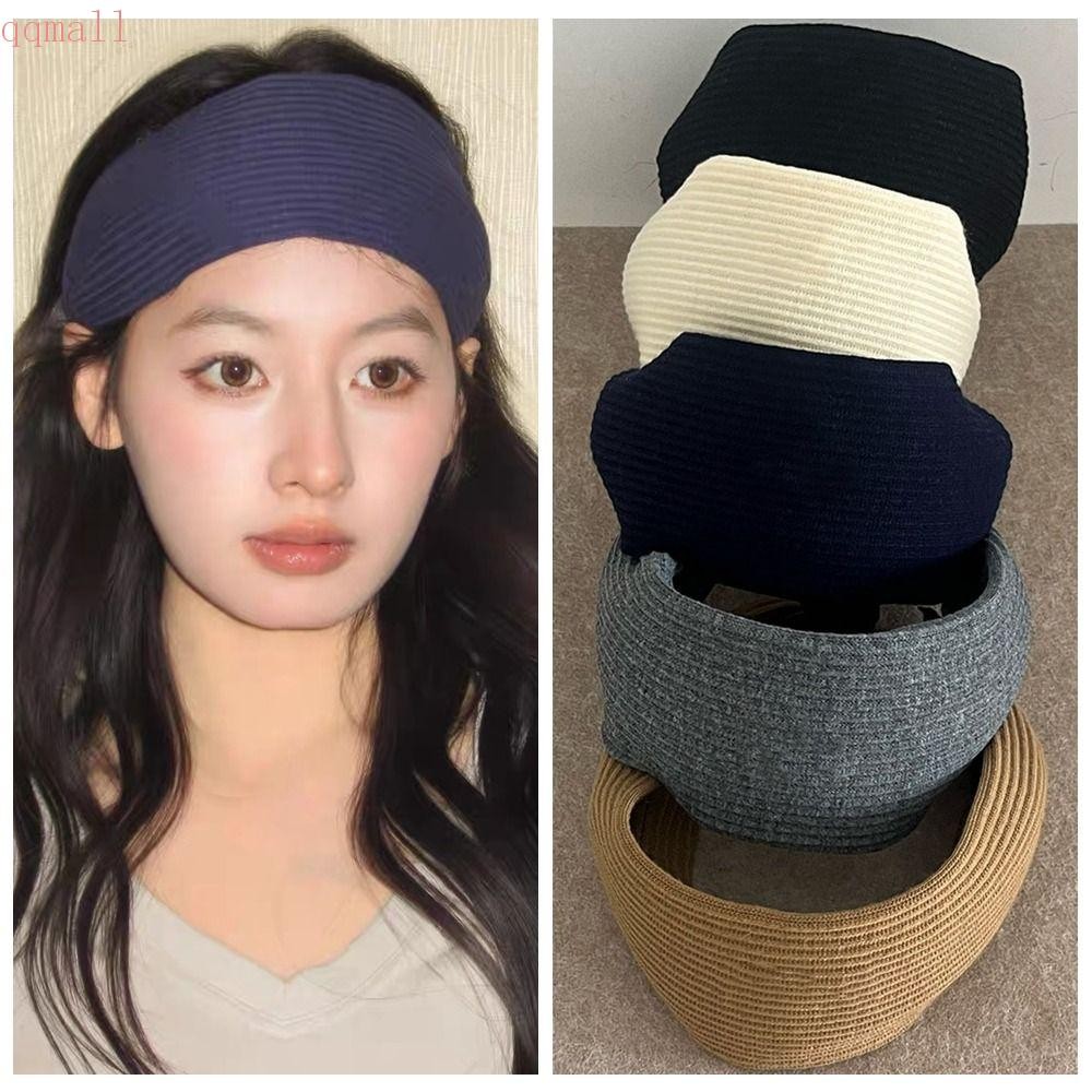 Qqmall ที่คาดผมขอบกว้าง, ที่คาดผมถักลายล้างหน้า, เครื่องประดับผมเกาหลีถัก Headwear กีฬาผม Hoop หญิง