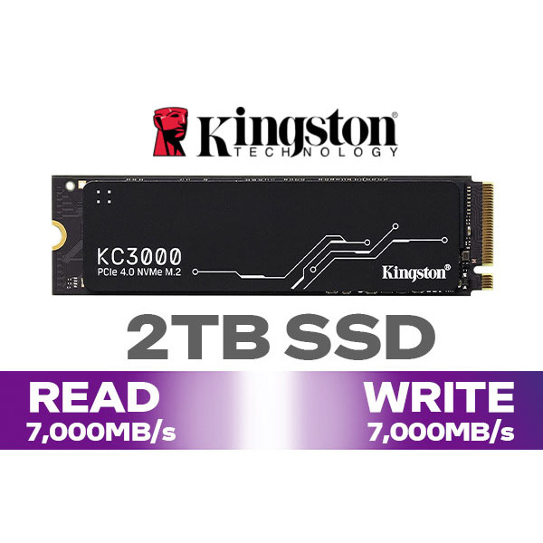 SSD Kingston KC3000 NVMe M.2 2TB 1TB 512GB (SKC3000D/2048G) (SKC3000S/1024G) (SKC3000S/512G)