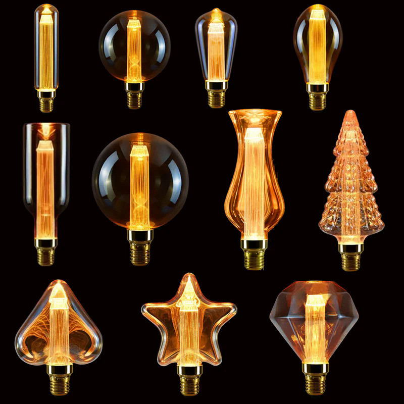 Retro LED Edison Bulb 85V-265V E27 3W Light Bulb ST64 G80 DT45 Vintage Lamp Chandelier Decorative Li