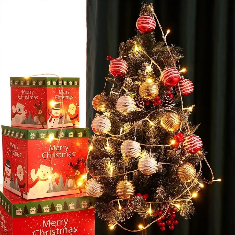 6ชิ้น6เซนติเมตรคริสต์มาสบอลเครื่องประดับชุดทาสีพลาสติกต้นคริสต์มาสจี้ตกแต่งพรรคซัพพลาย - รูปที่ 2