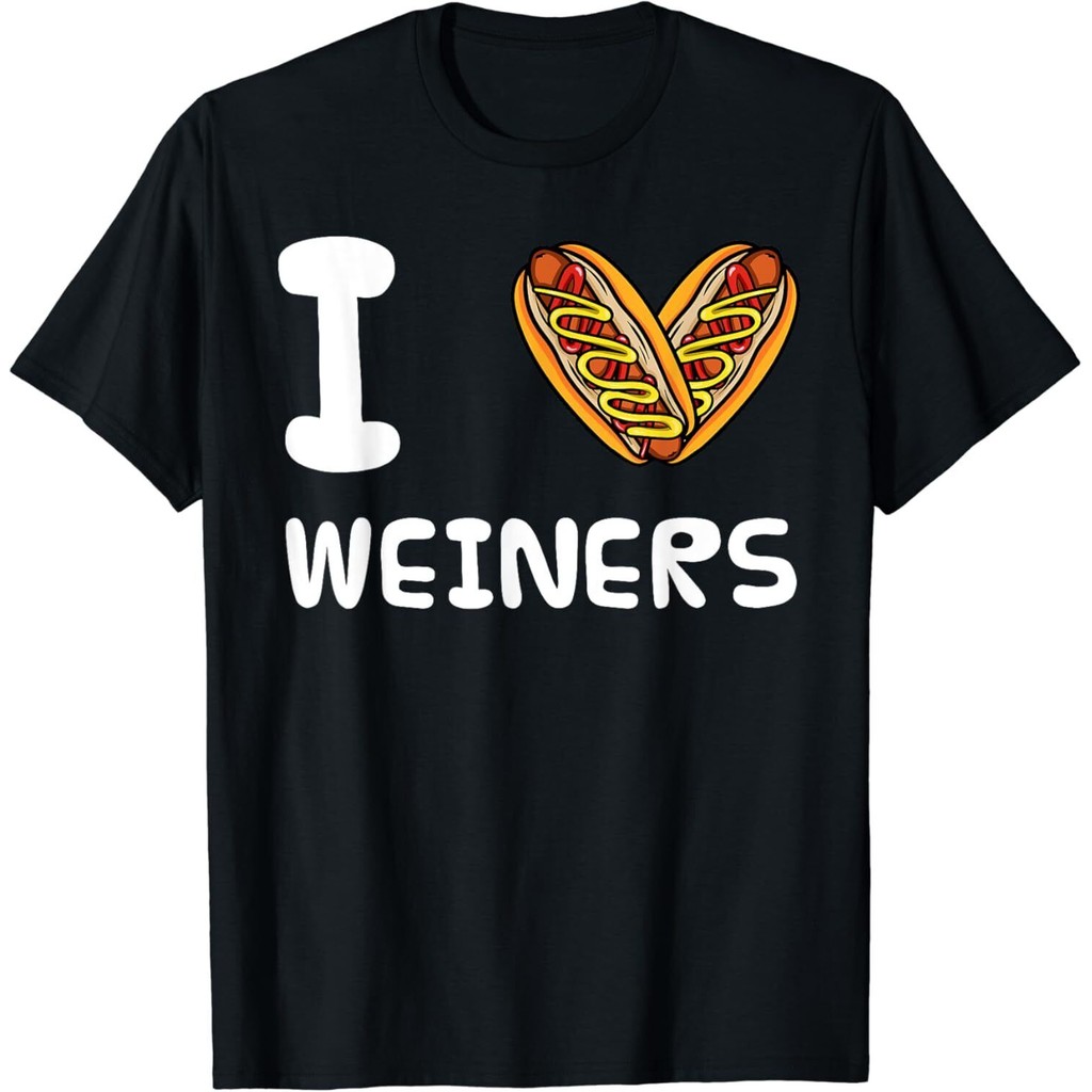 I Love Weiners Hotdogs Frankfurter Wiener Frank Sausage Bun เสื้อยืด