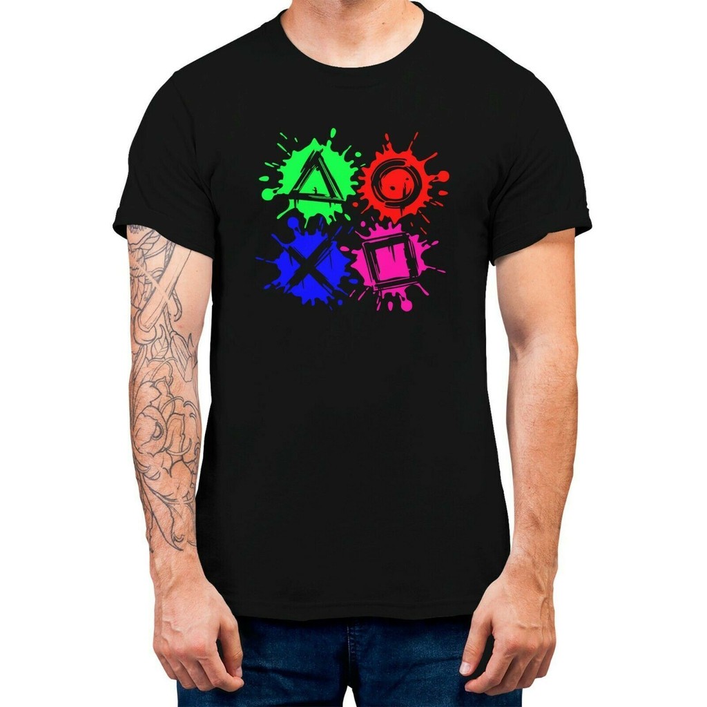 Gaming Gamer Playstation Buttons Men T-shirt Playstation Gamers Tee Cotton 100%