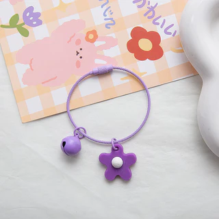 St.kunkka (พร้อมส่ง) พวงกุญแจ จี้กระดิ่ง ดอกไม้เล็ก สีทึบ น่ารัก เหมาะสำหรับห้อยกระเป๋า