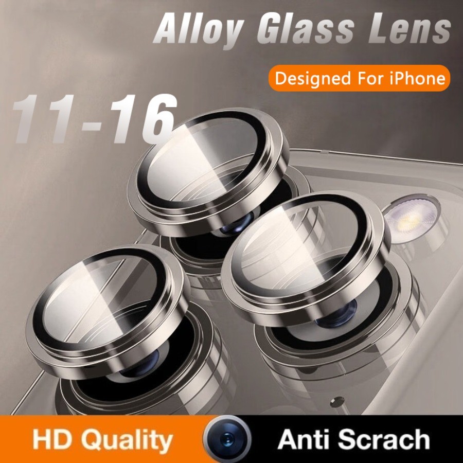 ฟิล์มกระจกนิรภัยกันรอยเลนส์กล้อง ด้านหลัง สีสันสดใส สําหรับ iPhone 11 12 13 14 15 16 Pro Max
