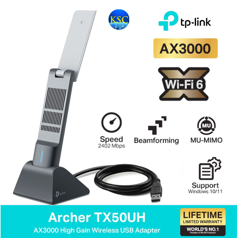 TP-Link Archer TX50UH ยูเอสบีอะแดปเตอร์ไวไฟ6  WiFi6 AX3000 High Gain Wireless USB Adapter