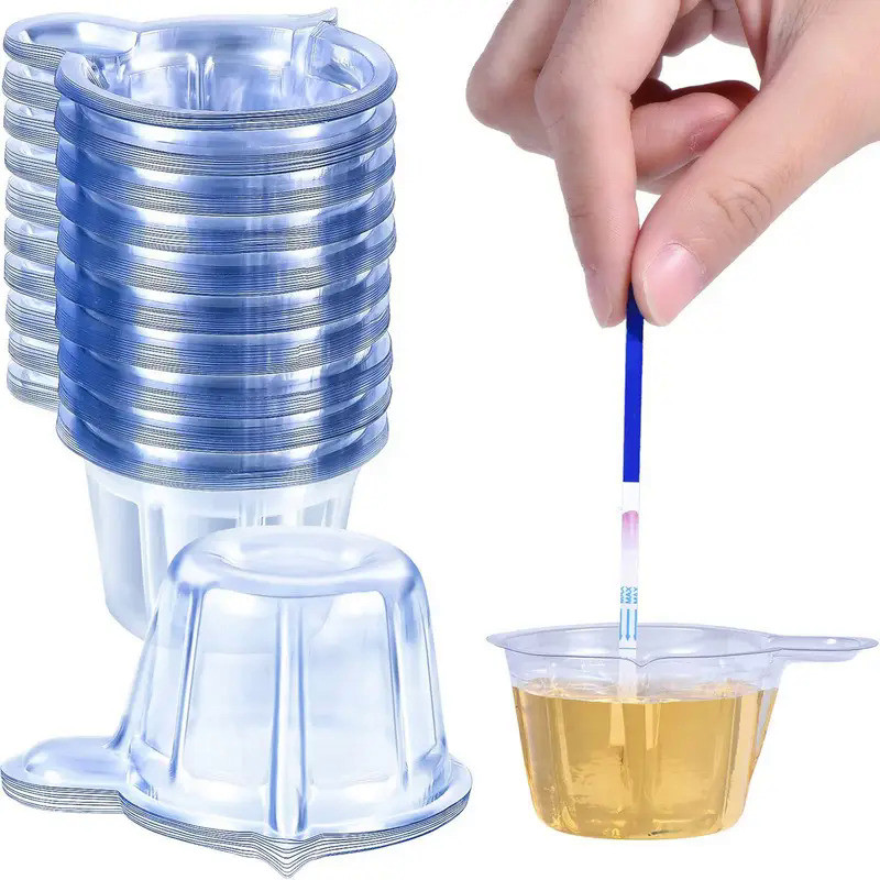 50pcs Urine Cups Plastic Disposable Urine Specimen Cups  Pregnancy Ovulation Containers Test Collect