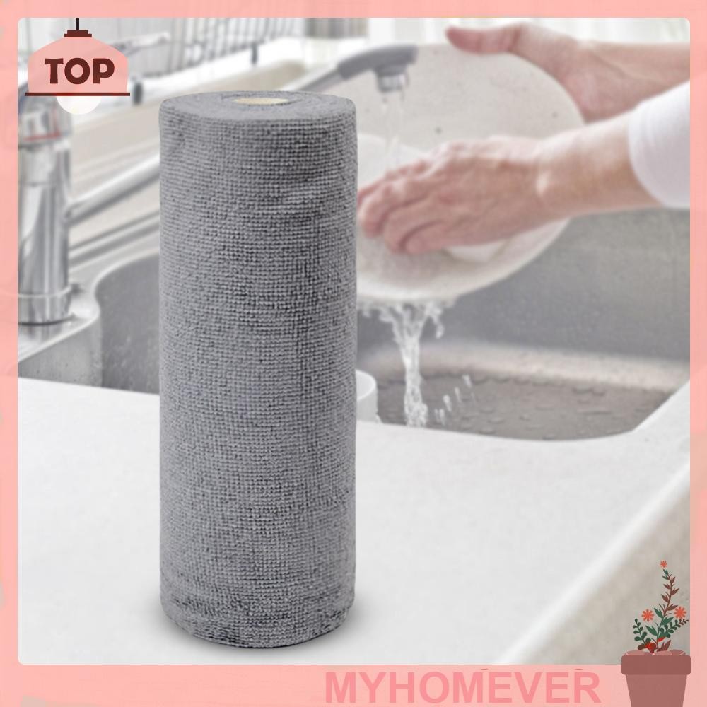20 ชิ้น/ม้วนไมโครไฟเบอร์ในครัวเรือนเช็ด Super ดูดซับม้วนผ้าเช็ดตัวม้วนจาน Rags [myhomever.th]