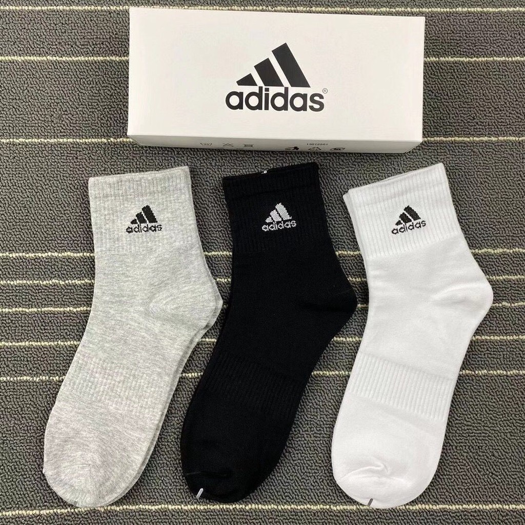 ถูกที่สุด!! ถุงเท้า adidas 5 คู่ ถุงเท้ากีฬาแฟชั่น Unisex Sports Comfortable Socks
