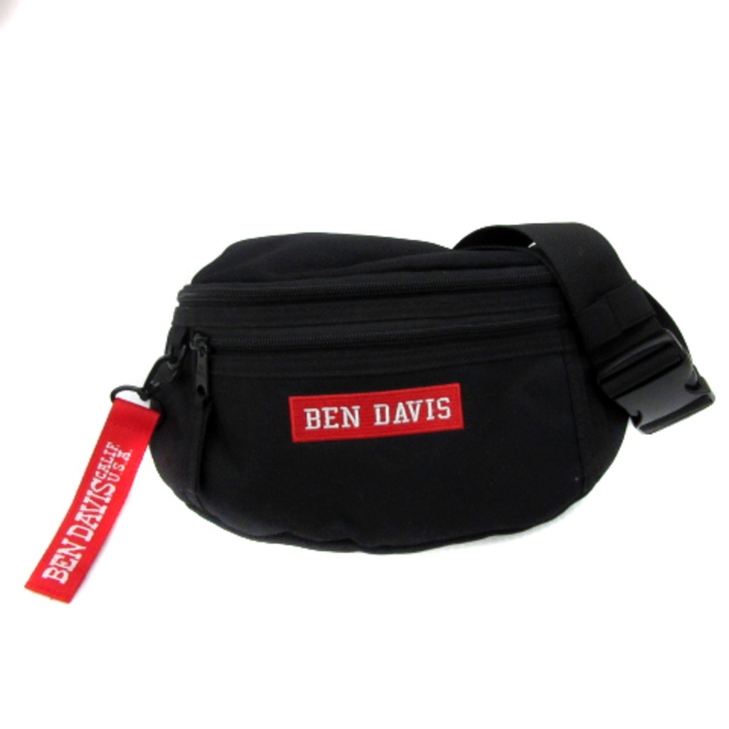 Ben Davis Body Bag Waist Logo Embroidered with Tape Black Red Direct from Japan Secondhand