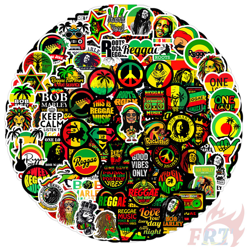 100ชิ้น/เซ็ต เศษผ้า . สติ๊กเกอร์คู่มือ Bob Marley Mini Diary (ขนาด:2~3ซม.) Diy แฟชั่นสมุดภาพอัลบั้มตกแต่ง Decals สติกเกอร์