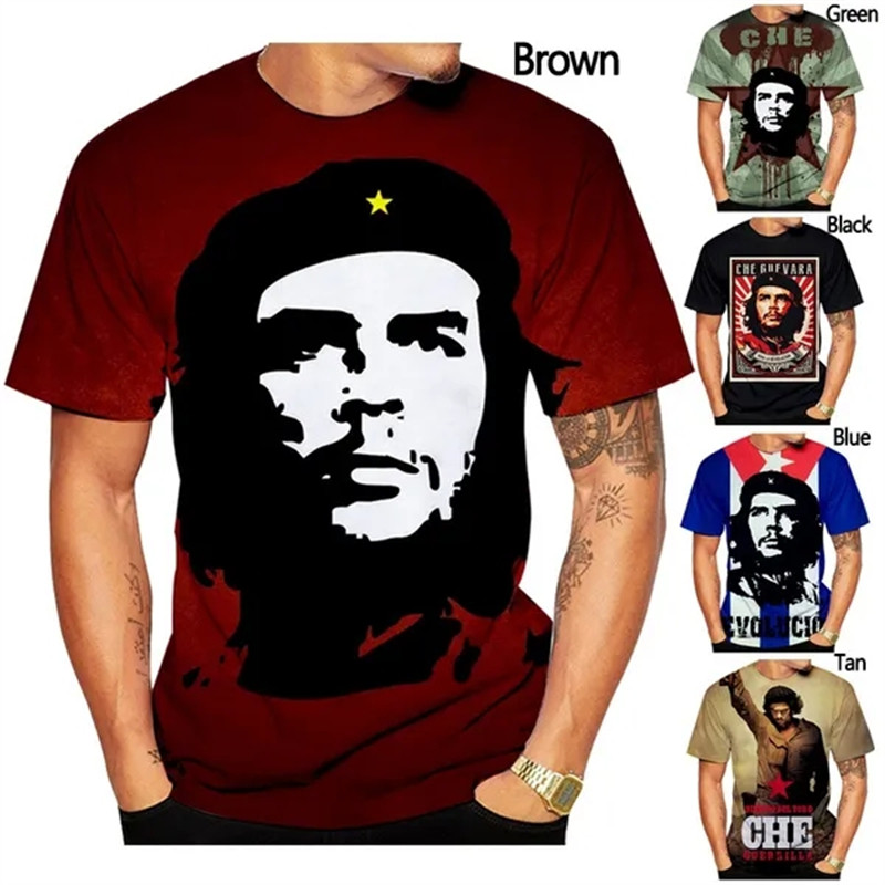 ฤดูร้อนใหม่แฟชั่น Che Guevara Retro 三维 พิมพ์เสื้อยืดผู้ชายผู้หญิงสบายๆ Harajuku Top แขนสั้น Tshirt Tees