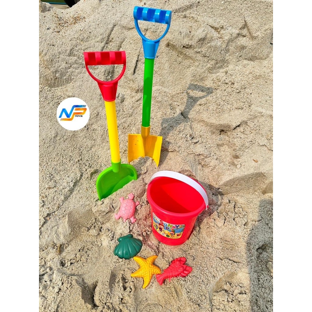 Np Toys ถังตักทรายเด็ก ของเล่นชายหาด พร้อมอุปกรณ์ No.10613