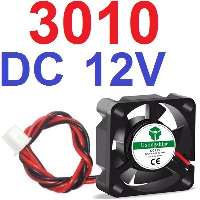 พัดลมระบายอากาศ 30x30x10mm 3010 DC 12V Brushless Fan Computer PC CPU Case Cooling Fan 2PIN XH2.54 Co