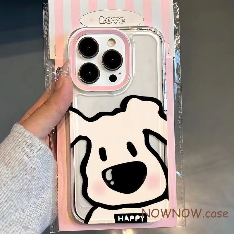 Iphone 16 15 14 13 12 11 Pro Max X XR XS Max 7 8 Plus INS ลูกสุนัขน่ารักหูยาวเคสโทรศัพท์สุนัขปกอ่อน