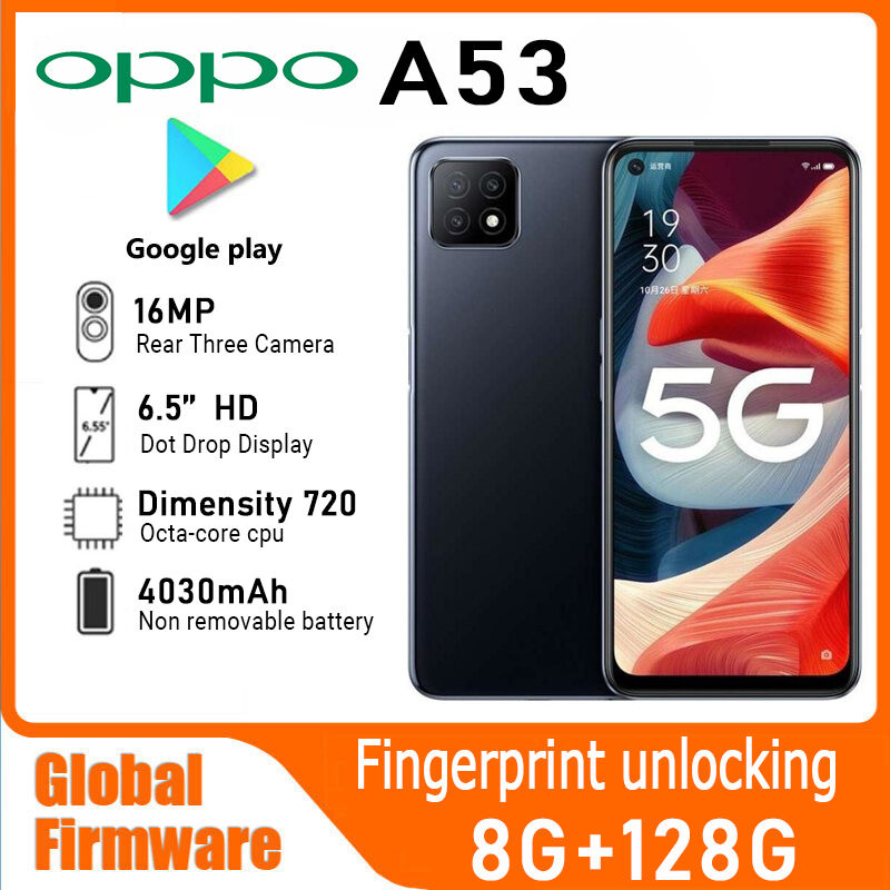 Oppo A53 5G สมาร์ทโฟน Global firmware MTk Dimensity 720 google play กล้องหลัง 16MP โทรศัพท์มือสอง