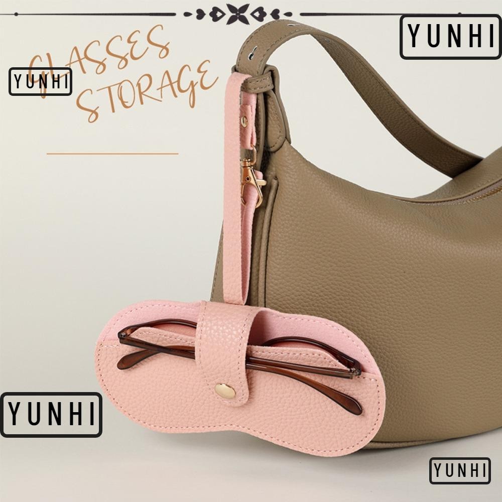 กล่องแว่นกันแดด YUNHI, กระเป๋า Simple Glasses Bag, กระเป๋าเก็บแว่นตาแบบพกพาหนังนุ่ม