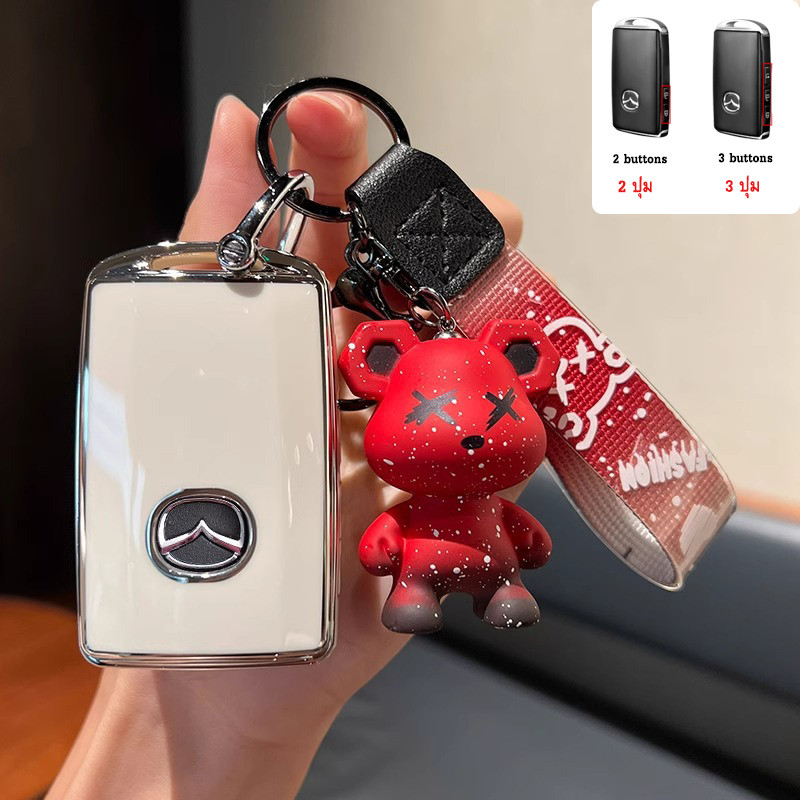 Mazda 2/3 ปุ่มรีโมทสมาร์ทรถ Key Chain แหวนสําหรับ Mazda 2/Mazda 3/CX30/CX-3/CX-5/Skyactiv พวงกุญแจ - รูปที่ 4