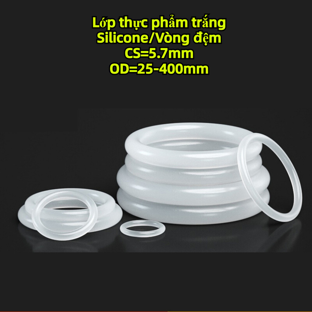 [YTH1] CS5.7mm * OD25-200mm Vmq ORing O-ring แหวนยางซิลิโคน โอริง ปะเก็นแหวนซีล สีขาว แบบเปลี่ยน / ป