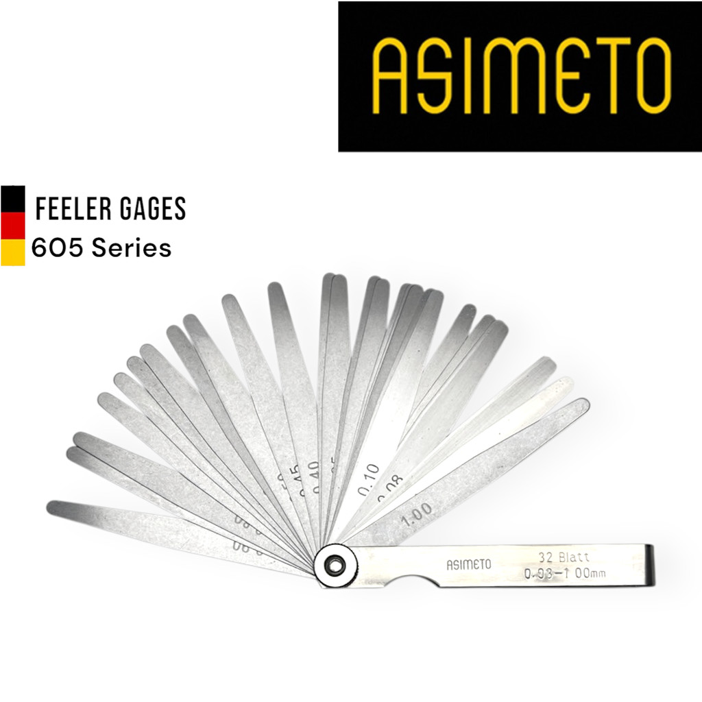 Asimeto ฟิลเลอร์เกจ Feeler Gages วัด 0.03-0.50 มม, 0.05-1.00 มม, 0.02-1.00 มม 13,17,20,28,32 ใบมีด