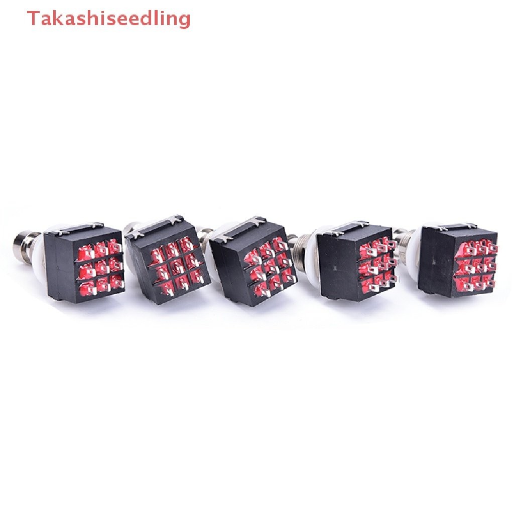 (Takashiseedling) 5 pcs 3PDT 9-Pin Guitar Effects Stomp Switch Pedal Box Foot Metal True Bypass