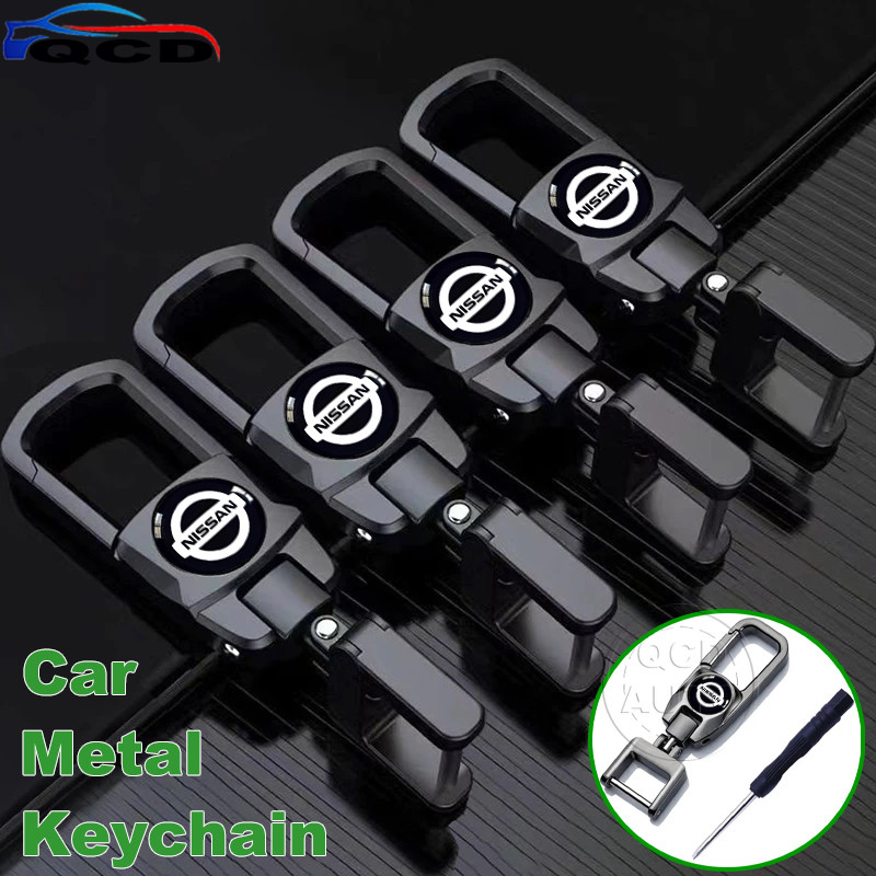 Nissan พวงกุญแจรถโลหะสากล 360° ที่วางกุญแจป้องกันการสูญหายแบบหมุนได้ สําหรับ Juke March Kicks Almera