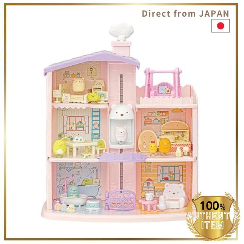 Takara Tomy Sumikko Gurashi Sticky Sumikko 3-Story House Elevator with Shirokuma Model and Rotating Features