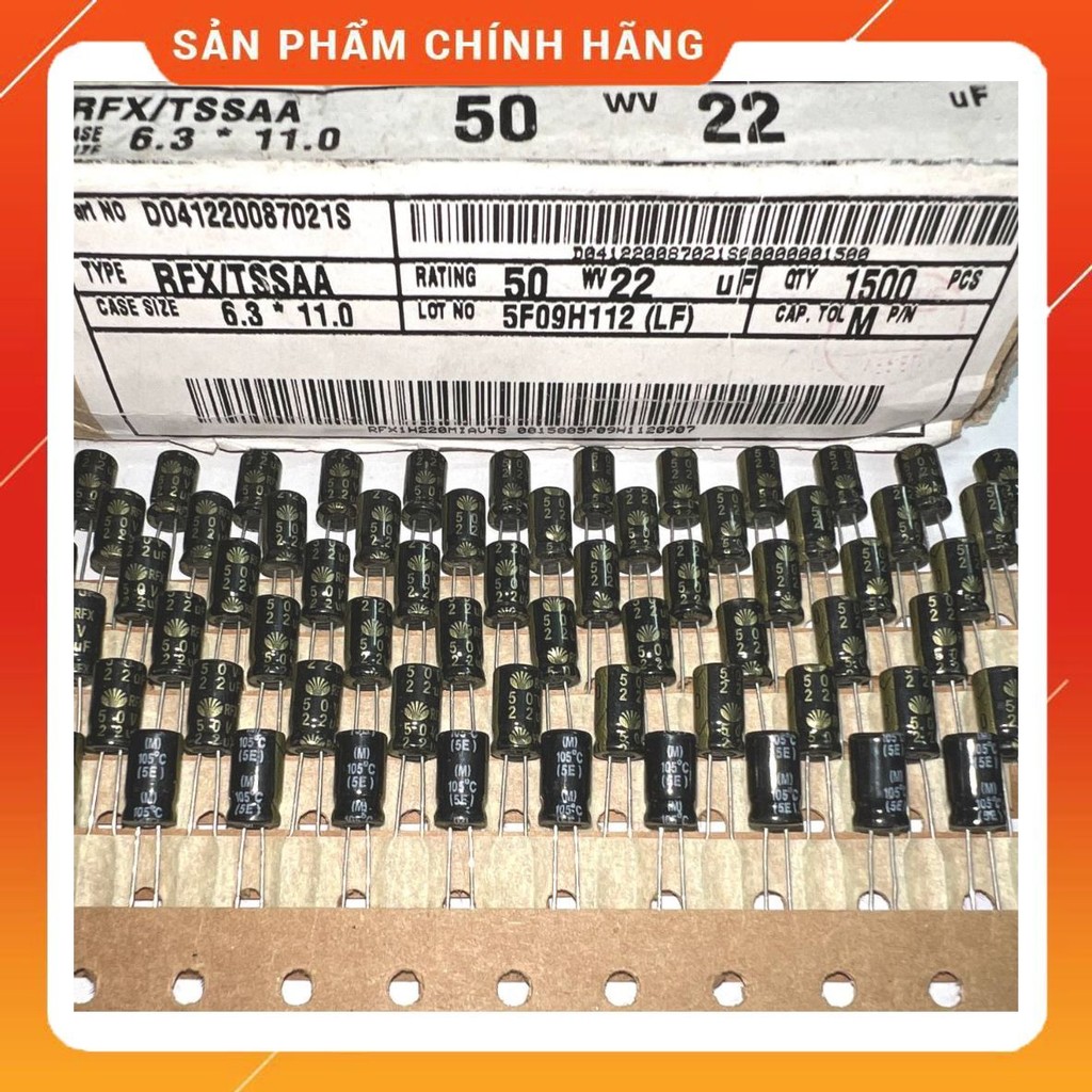[ 20 ชิ้น ] HEC CAPACITOR, RFX/TSSAA (50V 4.7UF, 50V 0.22UF, 50V 22UF )