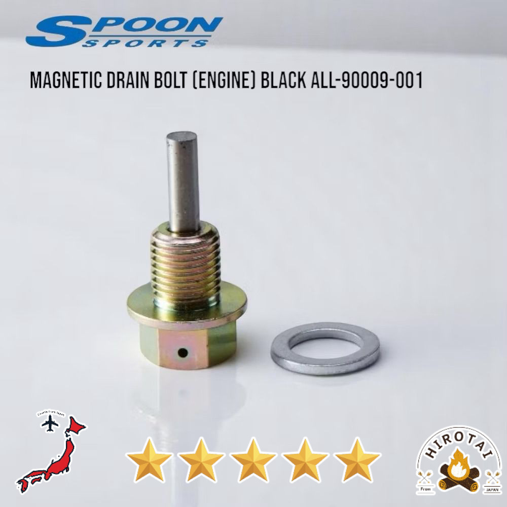 【SPOON ALL-90009-001】Magnetic Engine Drain Bolt (Black) – Boost Engine Protection with Style