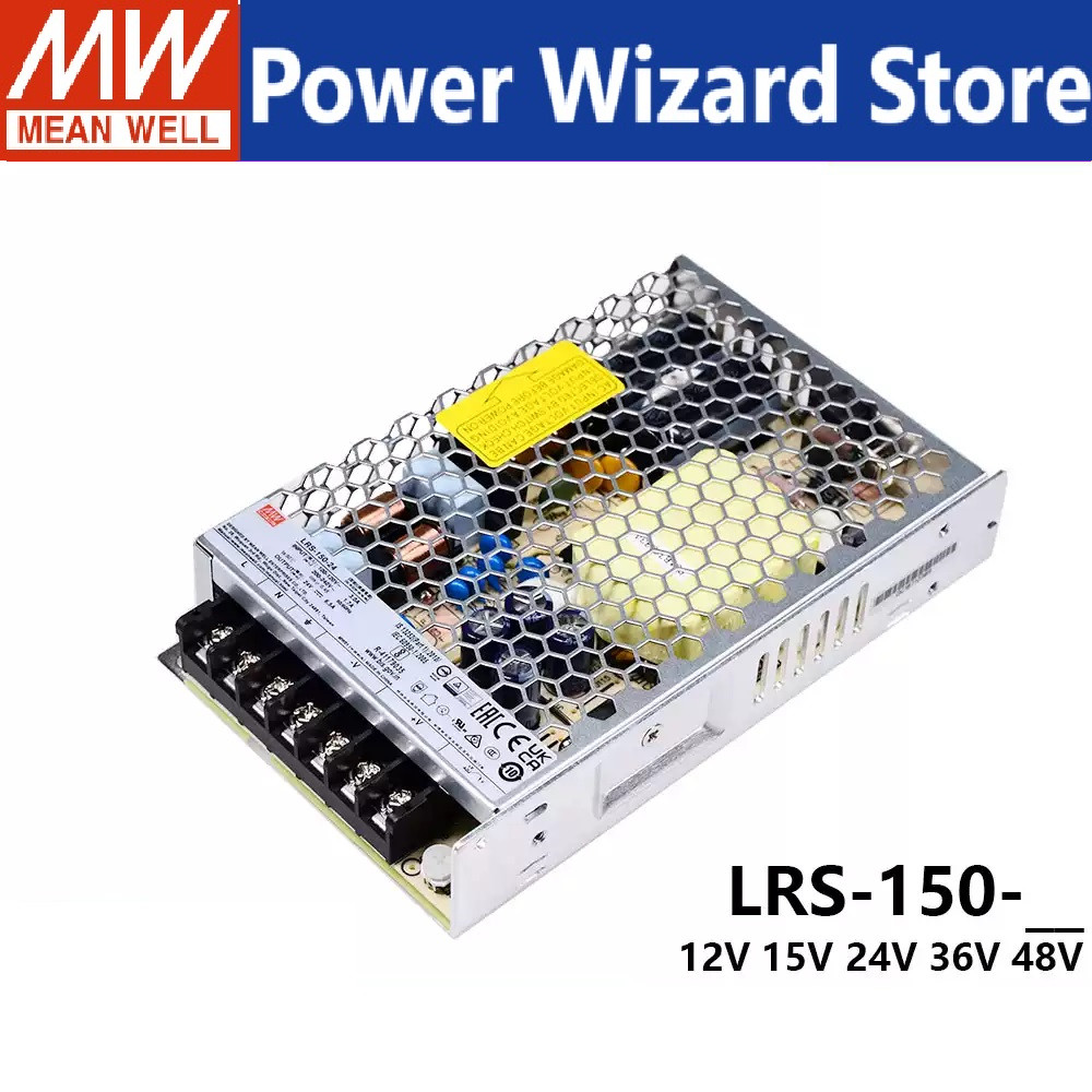 MEAN WELL LRS-150-12 LRS-150-15 LRS-150-24 LRS-150-36 LRS-150-48 150W เอาต์พุตเดียวแหล่งจ่ายไฟ