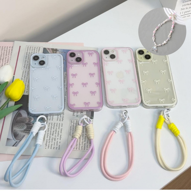 HP Simple Girl Bow Lanyard Kesing Samsung A07 A17 5G A56 A36 A55 A53 A16 A05 A34 A05S A52 A72 A15 A7