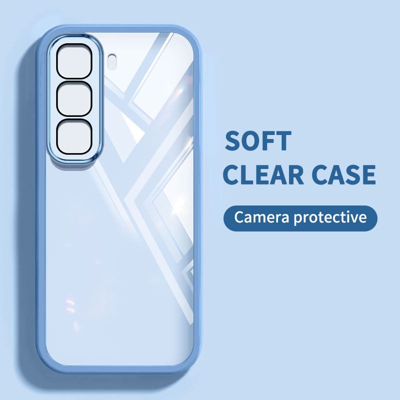 YBD สีโปร่งใสเคสโทรศัพท์สําหรับ infinix Hot 60i Hot 60 Pro + X6726 X6728 X6728B X6885 X6886 Hon Full Coverage กล้องเลนส์ป้องกันซิลิโคน Soft Shell