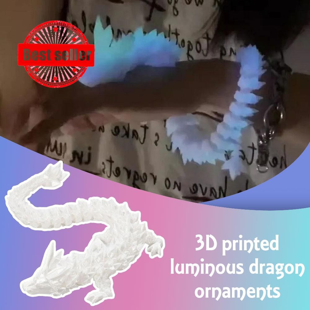 เรืองแสง 3d พิมพ์ Dragon Glow In The Dark Flying Home Articulated Dragon Wing Dragons Q9e2