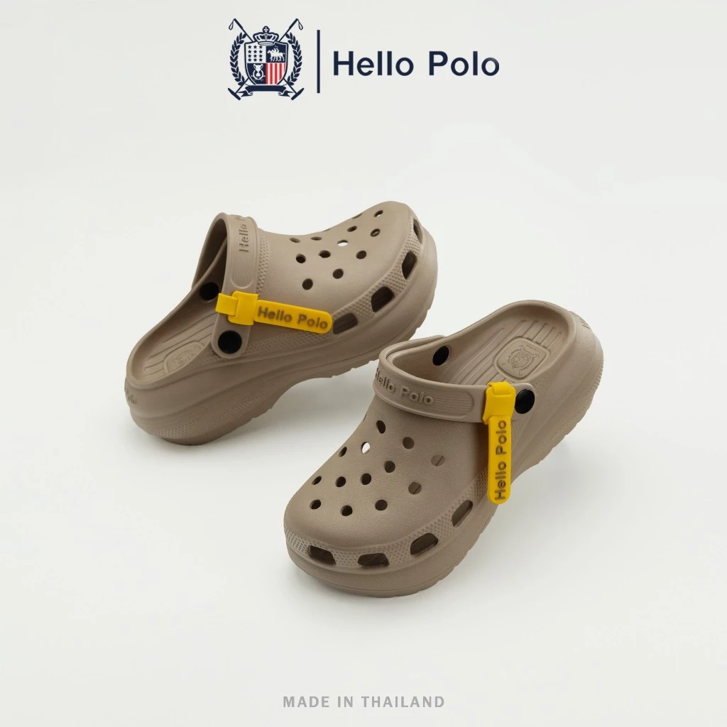 Hello Polo รุ่น HP8052 รองเท้าหัวโต รองเท้าแตะรัดส้น ติดตัวจิ๊บบิทได้ แฟชั่นผู้หญิง ทรงมินิมอล ยาง EVA พื้นหนา 6 CM