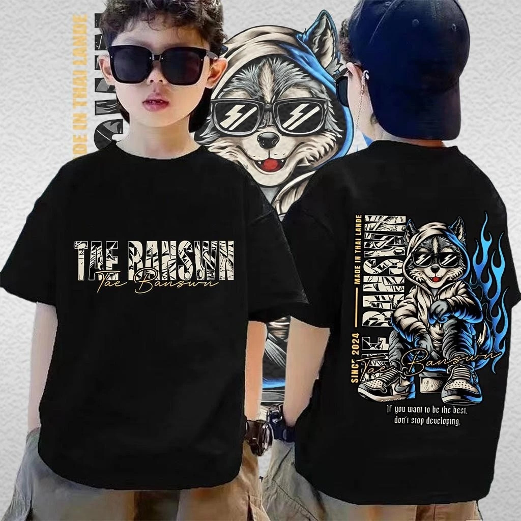 TeeZoo Kids เสื้อยืด cotton แขนสั้น’TAE BANSWN’ t shirt เสื้อเด็ก แฟชั่น สไตล์เกาหลี เสื้อผ้าเด็ก โคตรนุ่ม เด็กผู้ชาย