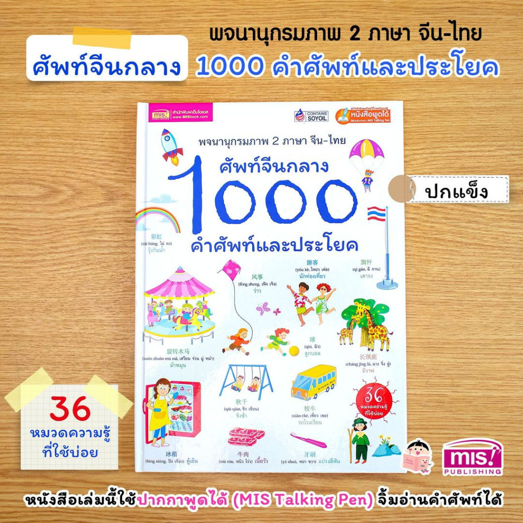 dr.babe หนังสือศัพท์จีนกลาง 1000 คำศัพท์และประโยค มีภาพประกอบคำศัพท์ทุกคำ dictionary ภาษาจีน ไทย