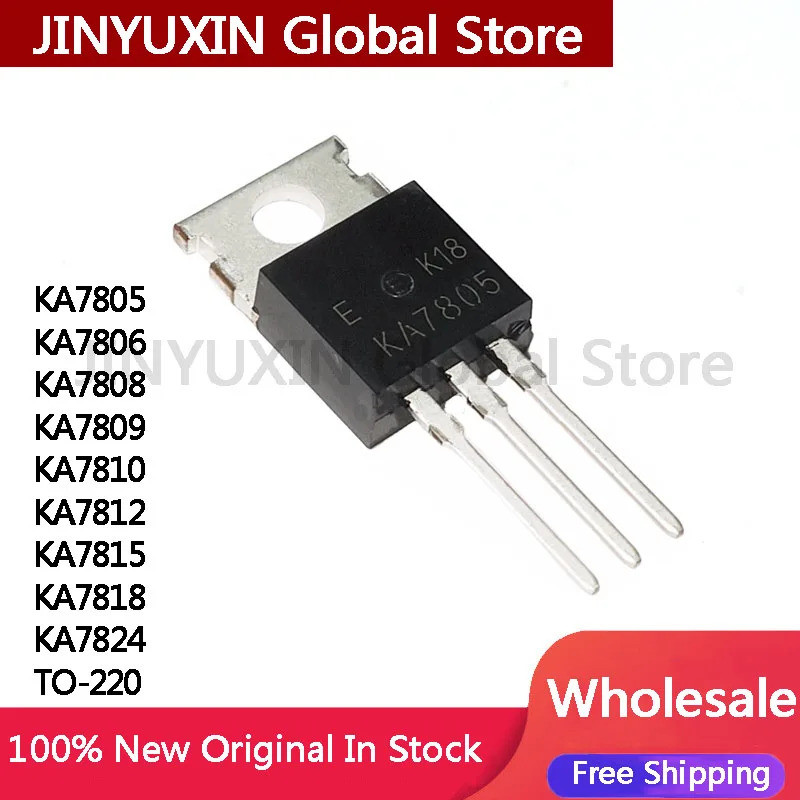 1-5 ชิ้น KA7805 KA7806 KA7808 KA7809 KA7810 KA7812 KA7815 KA7824 TO-220 Field-effect ทรานซิสเตอร์
