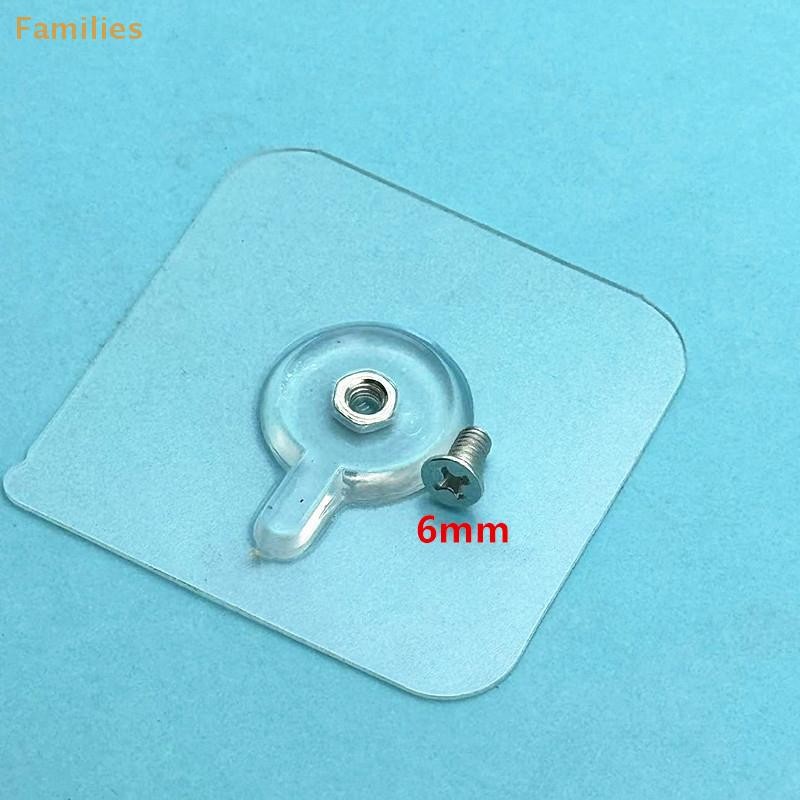 Families> 1 ชิ้น Self-Adhesive Hook Strong กาวเล็บตะขอโปสเตอร์ไม่มีรอยต่อสติ๊กเกอร์ติดผนัง Hook โปร่งใสห้องครัวห้องน้ําผู้ถือสกรูได้ดี