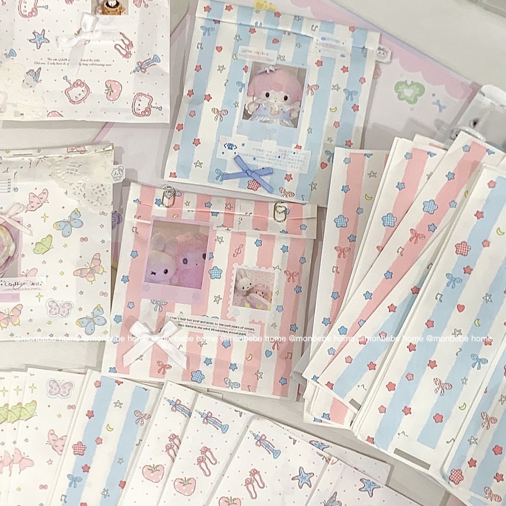 ถุงกระดาษ ถุงกระดาษของขวัญ ลายน่ารัก🎀 ขนาด17*12cm ราคา10ชิ้น