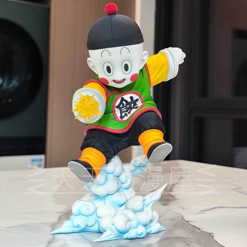 Dragon Ball Model CS Studio Dumpling Hair Po Tianjin Fan Battle Scene Decorative Doll Boxed Gift