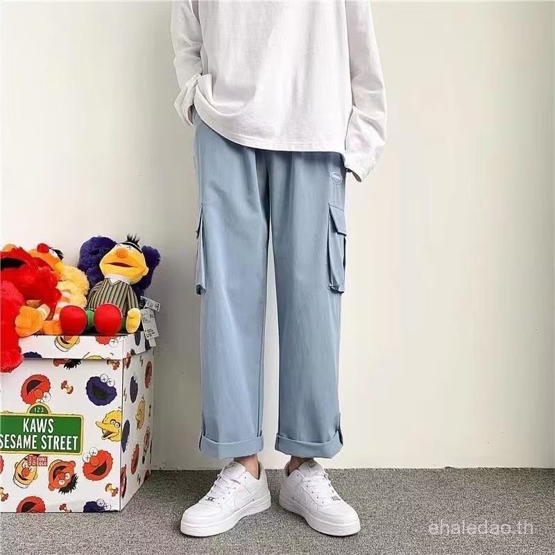 【READY STOCK】 Ready Stock Oversize Multi-pocket Straight Cut Casual Men Couple Cargo Pants Seluar Pa