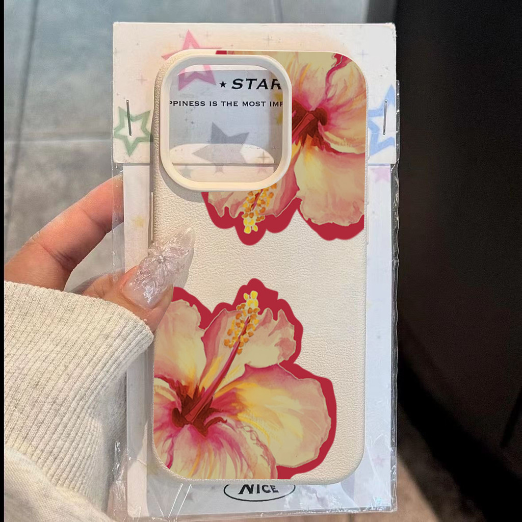 สีชมพู Hibiscus ลิ้นจี่เคสโทรศัพท์สําหรับ Vivo Y100 Y03 Y21S V30 V50 Y17 Y20i Y15 Y16 Y20 Y19S Y17S 