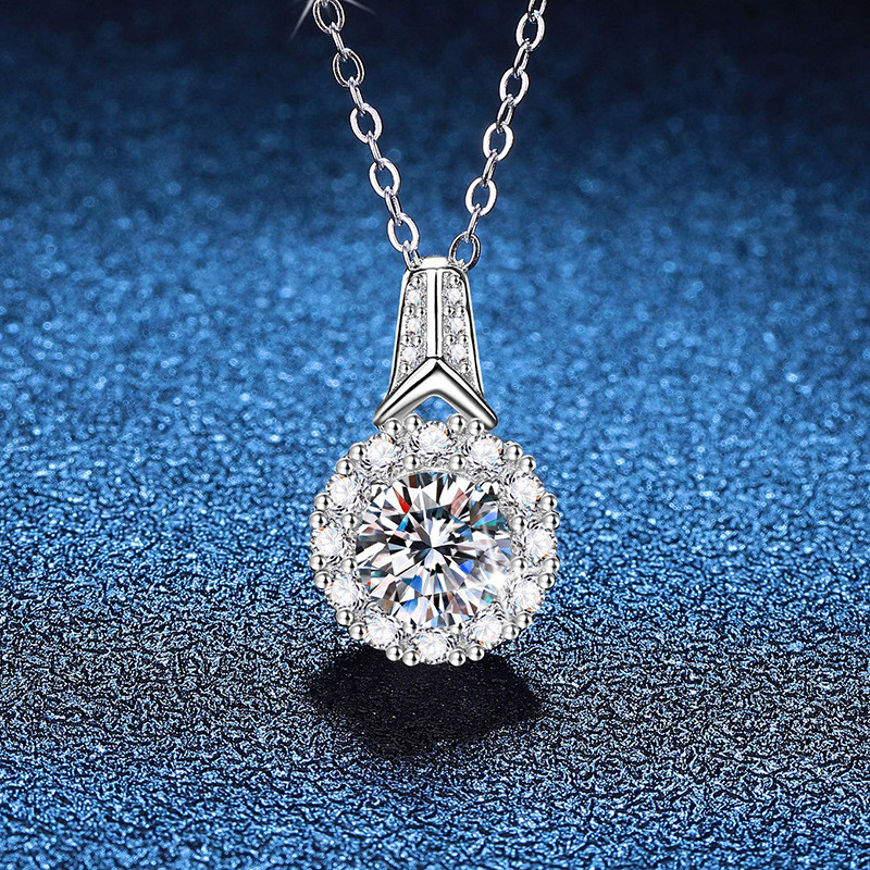 AIDA CHOSEN CIRCLE ROUND MOSSAN MOISSANITE สร้อยคอ จี้