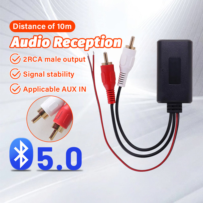 【COD】5-12V Bluetooth Car Audio บลูทูธ5.0ตัวรับสัญญาณบลูทูธ บลูทูธรถยนต์ ใช้ไฟ สายRCAเครื่องรับสัญญาณ