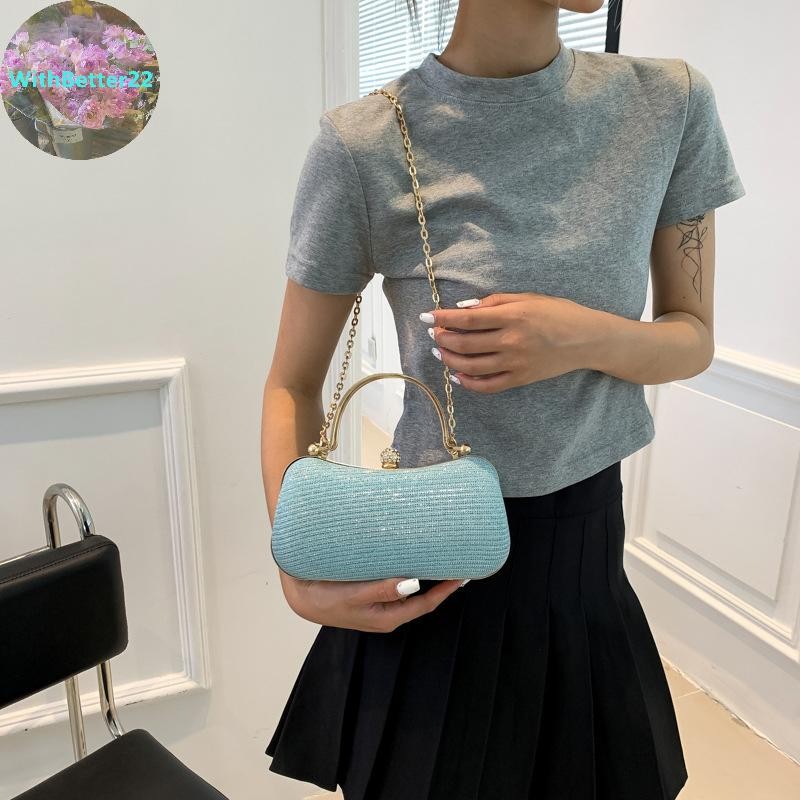 WithBetter น่ารักขนาดเล็ก PVC กระเป๋าสะพายข้างสําหรับผู้หญิง Hit Luxury Party กระเป๋าถือและกระเป๋าเดินทางหญิง TH