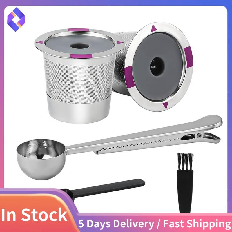 Reusable K Cups Coffee Filter สแตนเลสนํากลับมาใช้ใหม่ K ถ้วยกาแฟ Pod Filters สําหรับ 1.0, 2.0